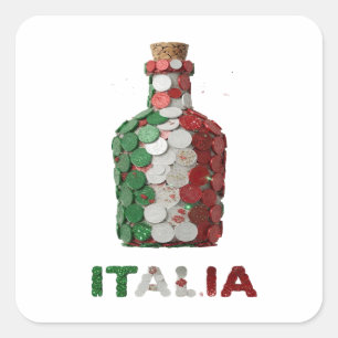 Sticker Carré Conception d'étiquette Sleek Green ITALIA