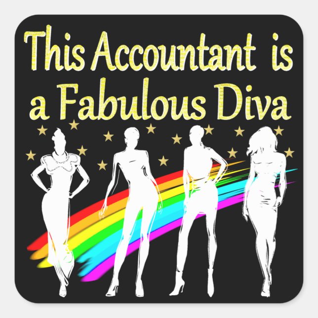 STICKER CARRÉ CONCEPTION DIVA COMPTABLE DANGEREUSE (Devant)