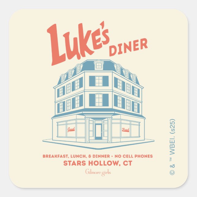 Sticker Carré Conception du diner de Luke Stars Hollow (Devant)