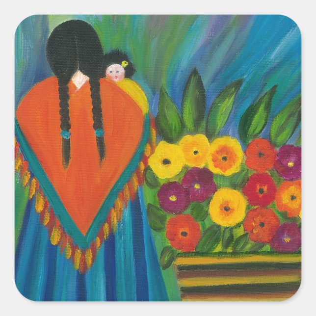 Sticker Carré Conception du sud-ouest no 1 (Devant)