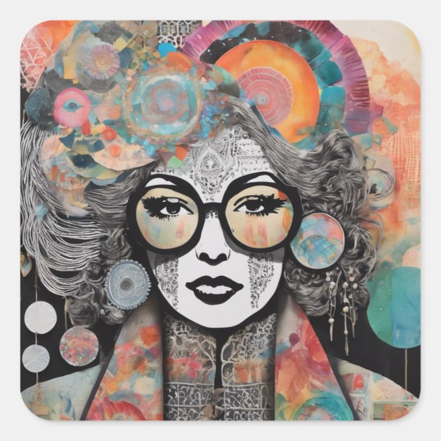 Sticker Carré Conception d'un Daydreamer (Devant)