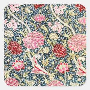 Sticker Carré Conception florale de fleur vintage William Morris