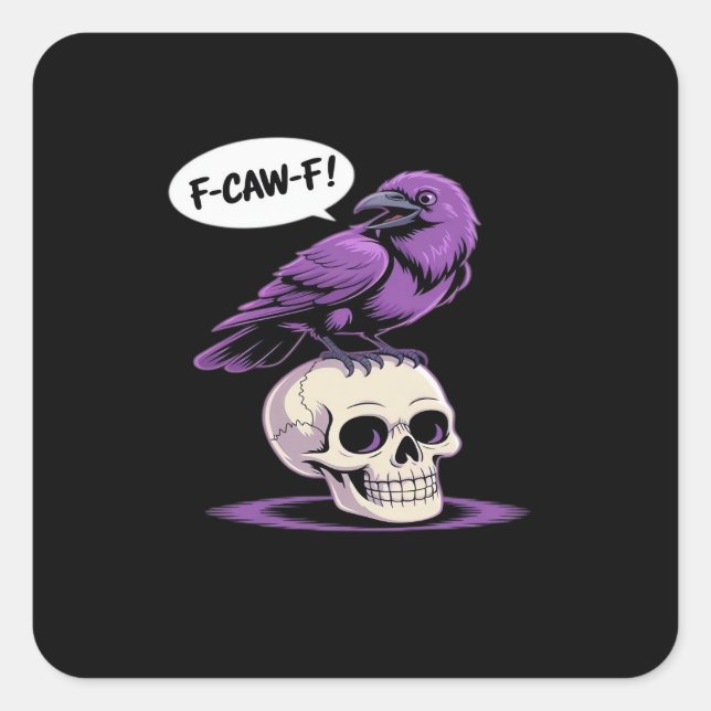 Sticker Carré Conception graphique d'humour d'Halloween crâne de (Devant)