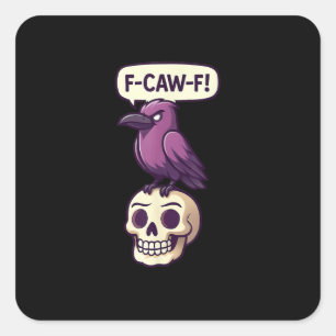 Sticker Carré Conception graphique d'humour d'Halloween crâne de