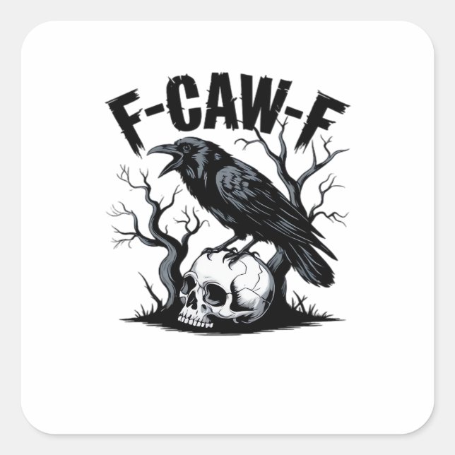 Sticker Carré Conception minimale essentielle propre F Caw F (Devant)