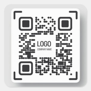 Sticker Carré Conception minimaliste de code QR d'entreprise