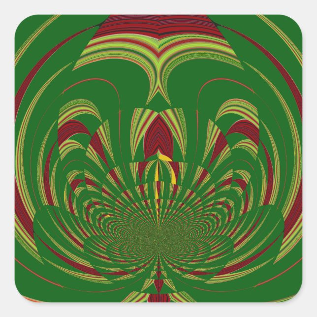 Sticker Carré Conception Motif de Motif Floral Éthique Africaine (Devant)