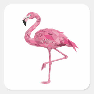 Sticker Carré Conception originale de décalque FLAMINGO rose
