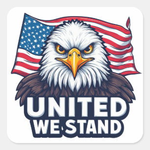 Sticker Carré Conception patriotique USA « Unis nous sommes debo