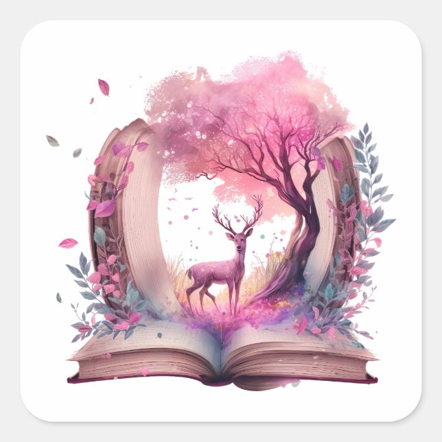Sticker Carré Conception pour amateur de livres de fantasy (Devant)