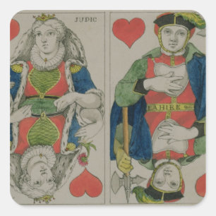 Sticker Carré Conception pour les cartes de jeu, c.1810