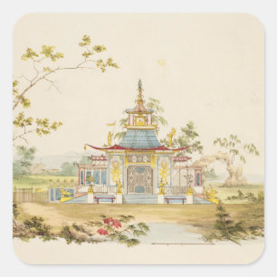 Sticker Carré Conception pour un temple chinois, vers 1810 (styl