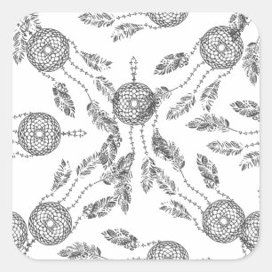 Sticker Carré Conception rêveuse de receveur