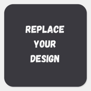 Sticker Carré Conception simple noire personnalisée Ajouter une