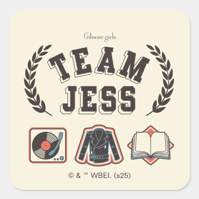 Sticker Carré Conception Team Jess Gilmore Girls (Devant)