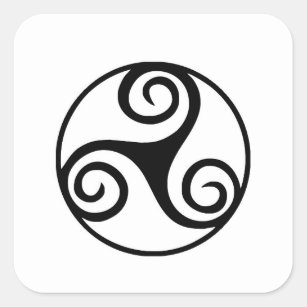 Sticker Carré Conception traditionnelle de Triskele celtique
