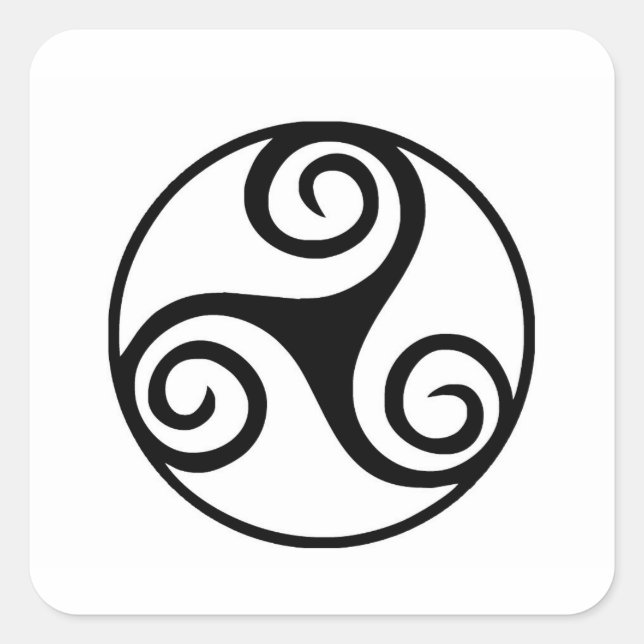 Sticker Carré Conception traditionnelle de Triskele celtique (Devant)