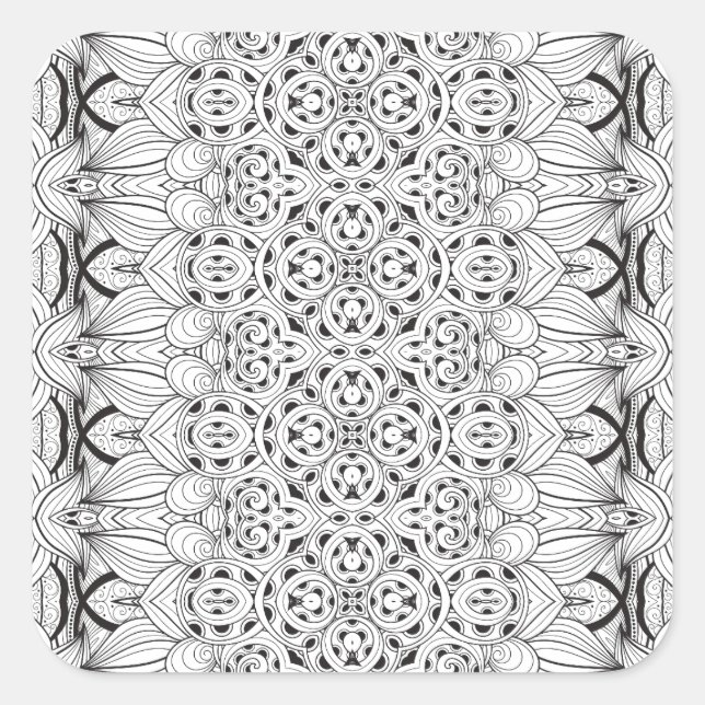 Sticker Carré Conception tribale (Devant)