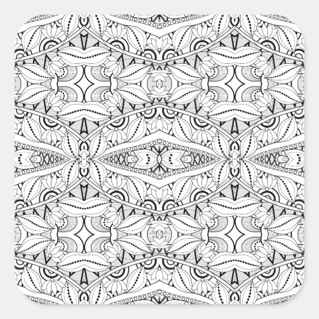 Sticker Carré Conception tribale inspirée (Devant)