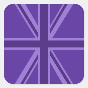 Sticker Carré Conception Union Jack violette
