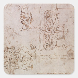 Sticker Carré Conceptions esquissées pour des meubles et des