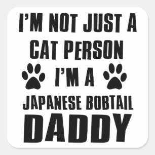 Sticker Carré Conceptions japonaises de chat de queue écourtée