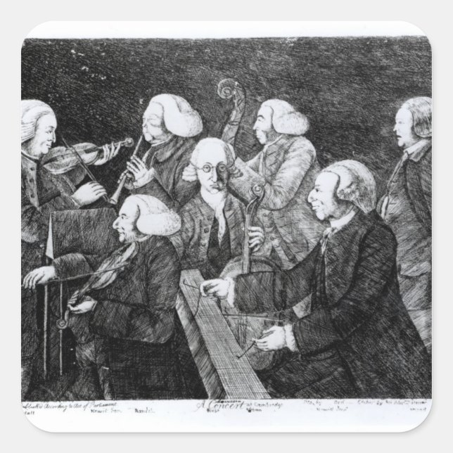 Sticker Carré Concert à Cambridge, 1770 (Devant)