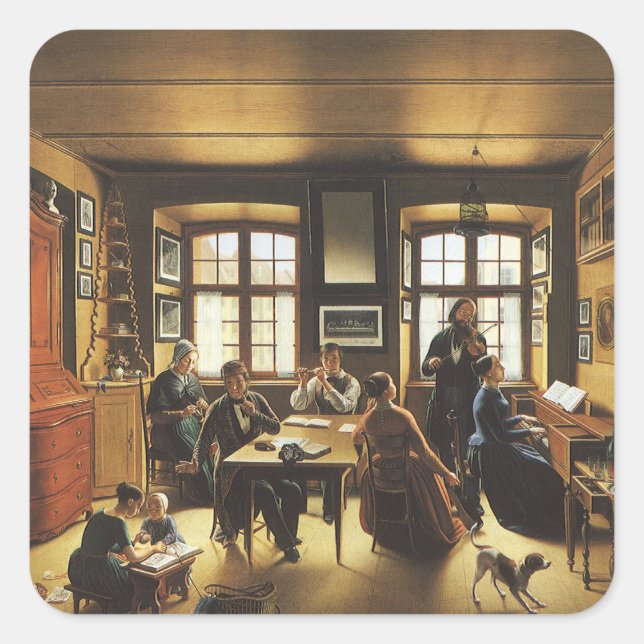 Sticker Carré Concert de famille à Bâle par Sebastian Gutzwiller (Devant)