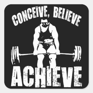 Sticker Carré Concevoir, Croire, Atteindre - Exercice Motivation