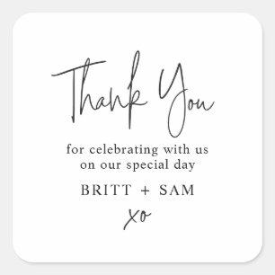 Sticker Carré Concours De Mariage Moderne Favoriser Script Conçu