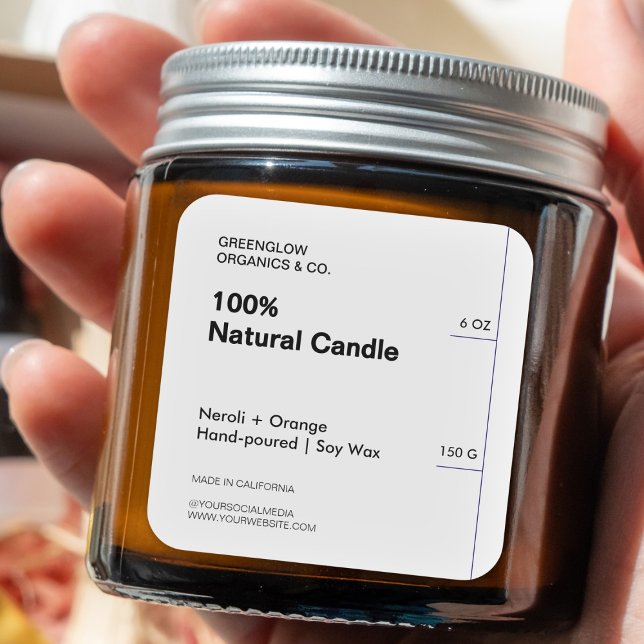 Sticker Carré Conditionnement moderne et épuré des produits blan (Zazzle Clean & Minimalist Modern White Product Packaging Square Sticker)