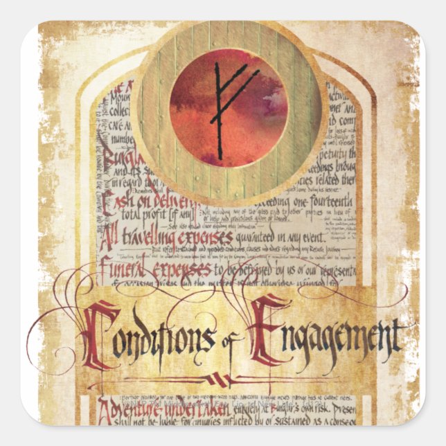 Sticker Carré Conditions du Fiançailles (Devant)