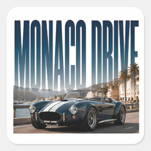 Sticker Carré Conduite de Monaco Graphique Côtière Luxueuse