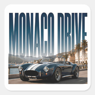 Sticker Carré Conduite de Monaco Graphique Côtière Luxueuse