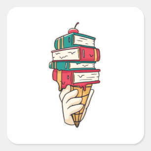 Sticker Carré Cone de glace savoureux pour le design Geeks