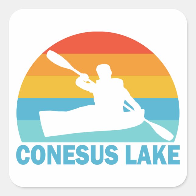Sticker Carré Conesus Lake New York Kayak (Devant)