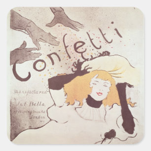 Sticker Carré Confettis de Henri De Toulouse-Lautrec  , 1893