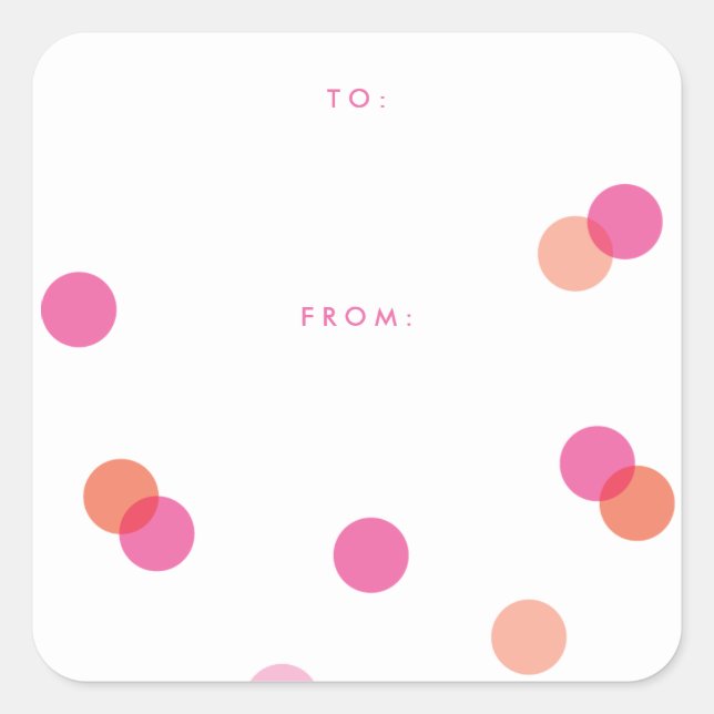 Sticker Carré Confettis roses colorés | Cadeau (Devant)