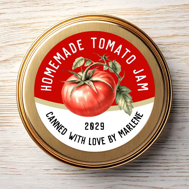 Sticker Carré Confit de tomates maison modifiable avec tomate ro (Créateur téléchargé)