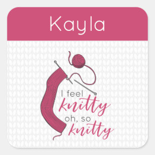 Sticker Carré Confiture De Framboise Je Me Sens Knitty, Oh So Kn