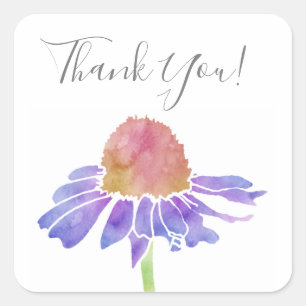 Sticker Carré Confleur d'aquarelle pourpre