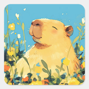Sticker Carré Confort du Capybara