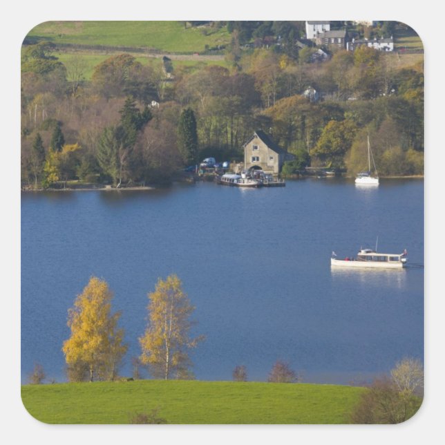 Sticker Carré Coniston Water, Lake District, Cumbria, Angleterre (Devant)