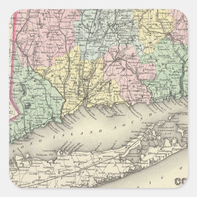 Sticker Carré Connecticut (Devant)