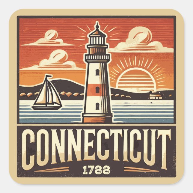 Sticker Carré Connecticut (Devant)