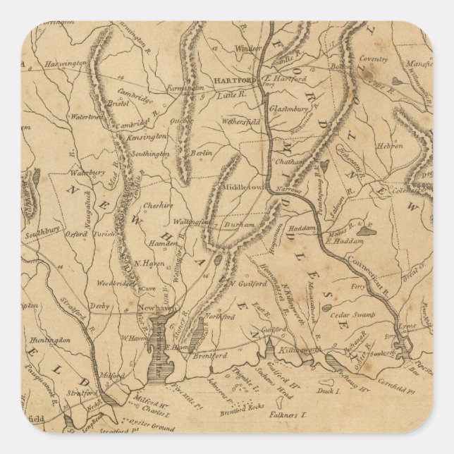 Sticker Carré Connecticut 12 (Devant)