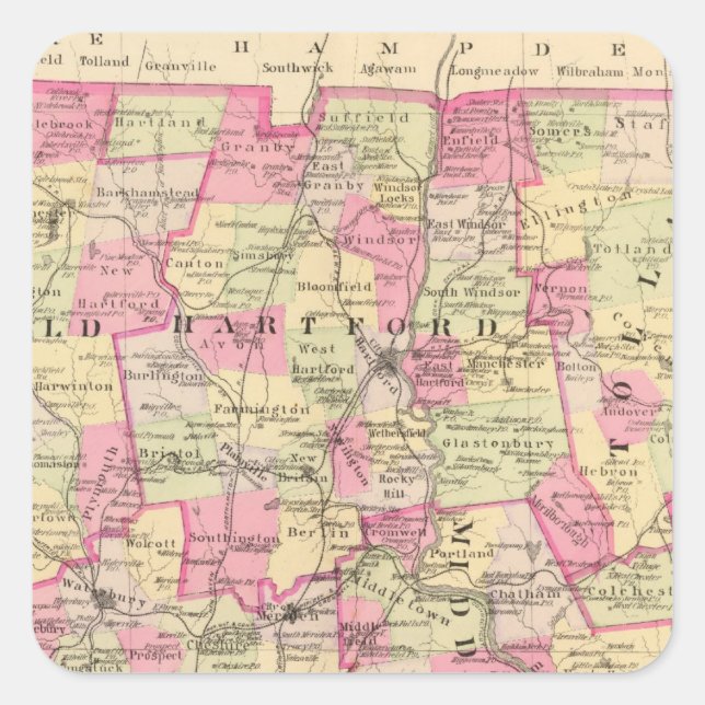 Sticker Carré Connecticut 12 (Devant)