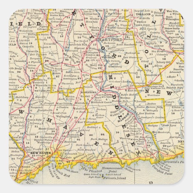 Sticker Carré Connecticut 14 (Devant)