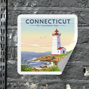 Sticker Carré Connecticut vintage
