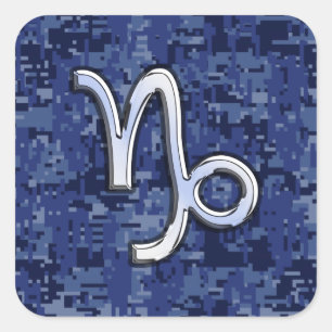 Sticker Carré Connexion Zodiac Capricorne sur Camouflage numériq